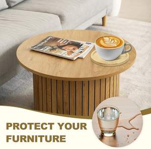 Posavasos de madera de bambú con diseño Turquoise Coastal Tranquility, elegante decoración para la cocina y la mesa de café, para tazas de café - Product Image 2