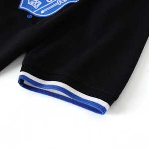 Polo Zeta Phi Beta Black Premium 20, broderie bleue et blanche, lettres grecques, polo pour femme, coupe élégante - Product Image 5