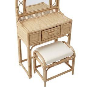 Premium Rattan Toddler Makeup <b>Vanity</b> Toddler Furniture Kids Room Woven Desk Factory Price Cheap High Quality Hot Sale - Product Image 2