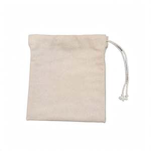 Sac à cordon en toile avec logo personnalisé, pochette de rangement réutilisable, style simple - Product Image 5