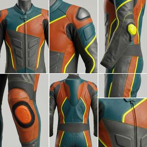 Combinaison de course moto professionnelle en cuir de vachette, homologuée CE, respirante, équipement de protection pour la conduite à moto - Product Image 6