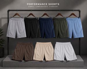 Shorts de sport gris pour homme en toile tricotée, anti-plis, respirant, écologique, séchage rapide, taille mi-haute, couleur unie, décontracté, avec cordon de serrage - Product Image 6