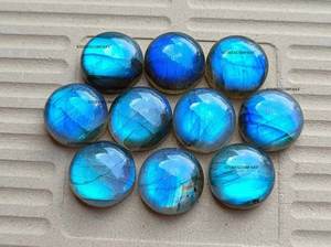 Cabochon de pierre précieuse naturelle en labradorite |   Pierre de labradorite de forme ronde à dos plat de 5 mm à 30 mm pour la fabrication de bijoux - Product Image 5