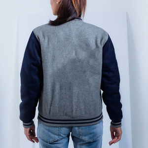 Chaquetas Varsity Personalizadas para Mujer, 100% Algodón, al por Mayor, Cuello Alto, Estilo Casual con Bloques de Color - Product Image 2