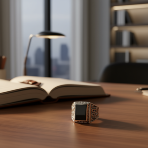 แหวนผู้ชายแบล็คออนิกซ์ น้ำหนัก 7.0 กรัม - Product Image 3