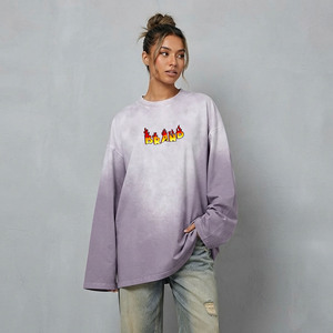 Camiseta de algodón 100% para mujer al por mayor, oversize, cuello redondo, hombros caídos, manga media, lavada, corte regular, transpirable, de verano, de secado rápido - Product Image 4