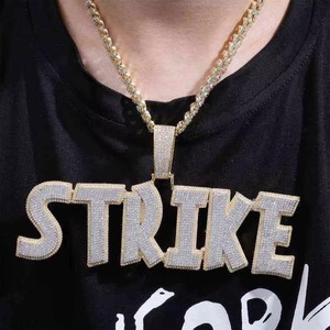 Iced Out Hiphop <b>Pendant</b> 925 <b>Silver</b> VVS Moissanite <b>Pendant</b> Micro Insert <b>Pendant</b> Pave <b>initial</b> Letter <b>Pendant</b> Pass For Diamond Test - Product Image 3