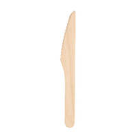 Couteaux jetables en bois de bouleau Charity Leaf, lot de 100, blancs, 0,0g, style simple, pour fêtes
