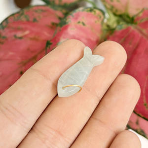 Colgante de Pez de Aguamarina Natural Tallado a Mano, Amuleto de Piedra Preciosa con Forma de Animal, Joyería Inspirada en el Océano, Regalo para Mujeres, Fabricación de Joyas - Product Image 5