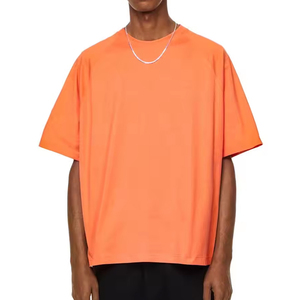 T-shirt léger, respirant, écologique, tricoté, col rond, coupe classique, manches courtes, devant uni, séchage rapide, anti-plis, haute qualité, 100% coton - Product Image 5