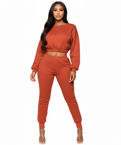 Conjunto de Sudadera de Dos Piezas Personalizado para Invierno, de Algodón, con Cordón, Lavado Ácido, Estilo Vintage, con Capucha Larga para Mujer - Product Image 3