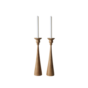 Ensemble de porte-bougies en bois mignon avec motif moustache pour décoration de maison et de mariage, bougies coniques personnalisées - Product Image 5