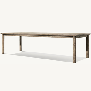 Mesa rectangular de madera de teca con un estilo moderno y sencillo, ideal para restaurantes o cafeterías al aire libre. - Product Image 1