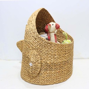 Cute Animal Shaped Natural Rattan <b>Storage</b> <b>Basket</b> With Handles For Children's <b>Toy</b> <b>Storage</b> - Product Image 1