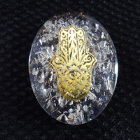 Dôme d'orgone en cristal de quartz fait à la main symbole Hamsa chakra ensemble de pierres de guérison dômes d'agate Reiki mascotte souvenir de pierres précieuses Feng Shui
