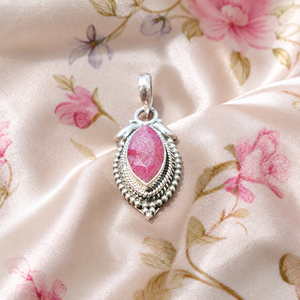Natural Marquise Pink <b>Ruby</b> Gemstone Pendant Pure 925 Sterling Silver Rose Gold Plated Handmade Minimalist Jewelry Gift for Party - Product Image 4