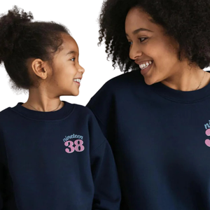 Sweat-shirts assortis pour la famille, bleu marine, en molleton doux, col rond, manches longues, vêtements décontractés pour l'hiver, mode hivernale - Product Image 6