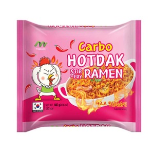 บะหมี่กึ่งสำเร็จรูปฮอตแด็ค คาร์โบ ราเมน รสครีมมี่เผ็ดสไตล์เกาหลี สำหรับตู้จำหน่ายสินค้าอัตโนมัติและร้านค้าปลีก [YNK INTERNATIONAL KOREA] - Product Image 1