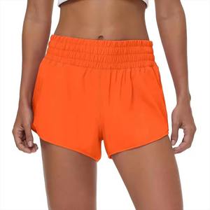 Shorts de punto de color liso para mujer, cintura media, con bolsillos, cierre con cordón, ajuste holgado informal, transpirables, para hacer ejercicio - Product Image 1