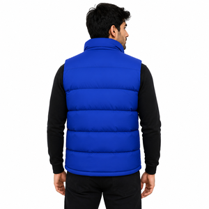 Gilet matelassé pour homme, sans manches, rembourré, col montant, chaud, pour l'extérieur, vente en gros, OEM, personnalisé, B2B - Product Image 3