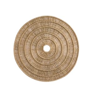 Beachy Seagrass <b>Table</b> <b>Mats</b> <b>Round</b> Woven Straw Placemats Natural Wicker Chargers for Vacation Home <b>Table</b> Decor - Product Image 1