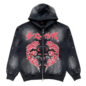 Ensemble survêtement premium personnalisé pour homme, sweat à capuche et pantalon de jogging oversize, motif graphique, délavage vintage, style streetwear, marque privée OEM - Product Image 5