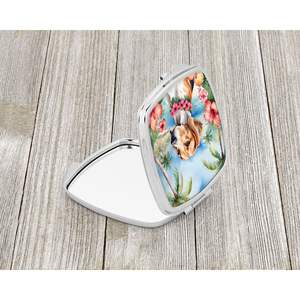 English Foxhound Luau Miroir de maquillage de voyage compact Cadeau design pliable pour femmes et filles Miroir décoratif de poche - Product Image 2
