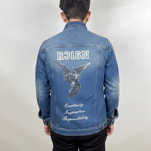 Casual Lightweight Denim Jackets <b>Stand</b> Collar Stylish Winter Breathable Pocket Plus Size Autumn Cheap Price Denim Jacket for man - Product Image 2