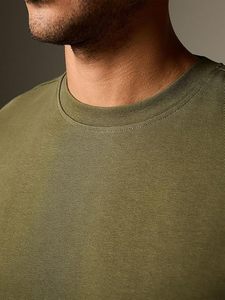 Camiseta Extra Grande para Hombre, 100% Algodón Orgánico, Tejido Transpirable de 350g, Diseñada para Ropa Urbana de Lujo - Product Image 3