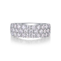 Moissanite certifiée GRA couleur D VVS1 taille brillant sertie pavé en argent sterling 925 plaqué rhodium de luxe unisexe homme femme