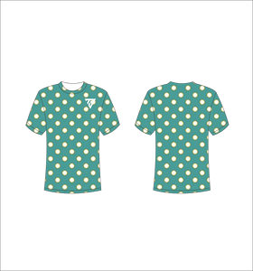 T-shirt à manches courtes pour homme, bleu sarcelle à pois, coupe classique, col rond, design imprimé décontracté, respirant, en polyester tricoté - Product Image 1