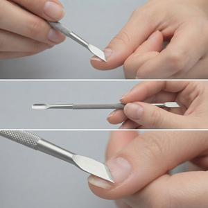 Pousse-cuticules en acier inoxydable, double extrémité, instrument de manucure - Product Image 3