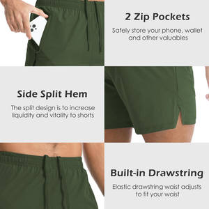 Pantalones Cortos Deportivos de Gimnasio para Hombre, de Alta Calidad, con Logotipo Personalizado al por Mayor, con Bolsillos, de Algodón y Poliéster - Product Image 4