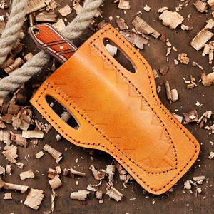 Couteau EDC à lame pleine 12C27 ultra-affûté, couteau de chasse, de dépecage, de camping et de survie à lame fixe personnalisée avec étui en cuir - Product Image 2