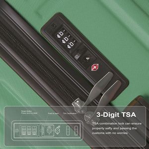 Set di Valigie Premium in ABS Verde Frutta a 3 Pezzi 20" 24" 28" con Manico Multi-Posizione e Ruote Silenziose Girevoli - Product Image 6