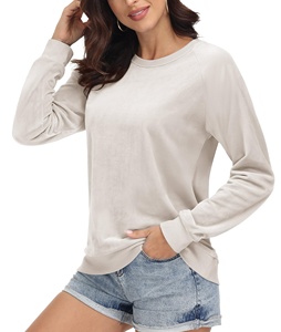 Sweat-shirt uni à col rond 100 % coton de haute qualité, épais (550 g/m²), pour femme, idéal pour l'hiver, vente en gros - Product Image 6