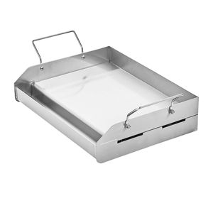 Piastra Portatile in Acciaio Inox 17x13 Pollici, Griglia Rettangolare a Gas per Teppanyaki e BBQ da Campeggio - Product Image 1