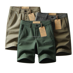 กางเกงขาสั้นผ้าชิโนสำหรับผู้ชายกางเกงขาสั้นผ้าวิลผ้าฝ้าย100% ไม่ยับระบายอากาศย้อมพื้นทำจากบังคลาเทศ - Product Image 4