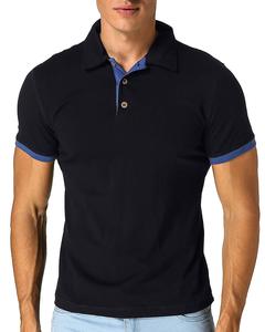 Polo à manches courtes pour homme, noir, en coton tricoté, décontracté, couleur unie, design respirant - Product Image 4