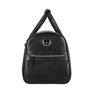 Custom 100% Genuine Cowhide <b>Leather</b> Luxury Durable High Quality Travel Duffel Bag <b>Black</b> Weekend <b>Holdall</b> Detachable Shoulder - Product Image 4