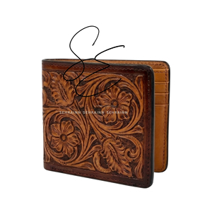 2026 New Hand <b>Embossed</b> Custom Western Leather Wallet Handmade Floral Tooling Bifold Wallet for Men Slim <b>Card</b> Holder - Product Image 2