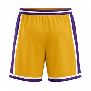Shorts de basket-ball pour hommes et femmes, jaunes et violets, pour équipes sportives, vêtements de sport confortables, respirants, équipement de performance - Product Image 2