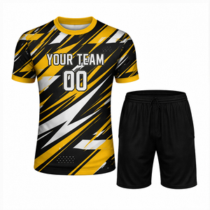 เสื้อและกางเกงขาสั้นผู้ชายไซส์ใหญ่ พิมพ์ลายแบบซับลิเมชั่น ระบายอากาศได้ดี สำหรับเล่นกีฬา - Product Image 2