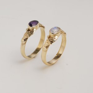 Natural Amethyst Oval Ring Gold Tone Vintage Style Ring <b>Hand</b> Engraved Band Elegant Minimal Designer Ring for Women Gift - Product Image 3