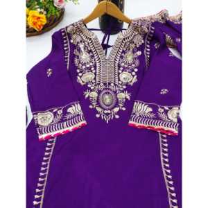 Conjunto de Traje Bordado con Lentejuelas para Mujer, Incluye Pantalón y Dupatta, Ideal para Fiestas - Product Image 6