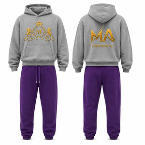 Chándal para Hombre Mudassar, 480 g/m², 100% Algodón, Logotipo con Impresión Puff, Cordón Ajustable, Largo Completo, Estilo Vintage, con Capucha, para Invierno - Product Image 1