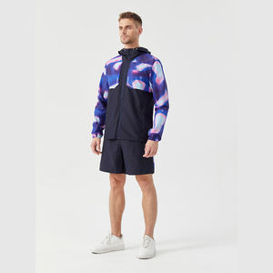 Ensemble de survêtement léger personnalisé pour homme, veste de sport et short, coupe-vent d'extérieur, 2 pièces, collection automne, vente en gros - Product Image 3