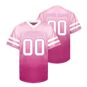 Custom Sublimated American Football Jersey V-Neck <b>Short</b> Sleeve <b>Mesh</b> Breathable Team Name Number Printed Unisex Adult All Seasons - Product Image 1