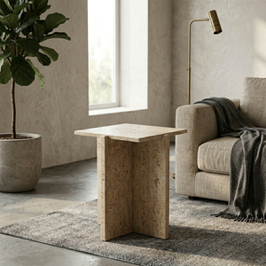 โต๊ะข้างหินอ่อนทราเวอร์ทีน สำหรับธุรกิจ B2B และขายส่งและขายปลีก - Product Image 2