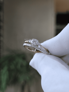 Round Lab Grown Diamond Floral <b>Cluster</b> Open Ring 0.75 Ct Gold Bypass Statement Fine Jewelry Gift for Women - Product Image 2